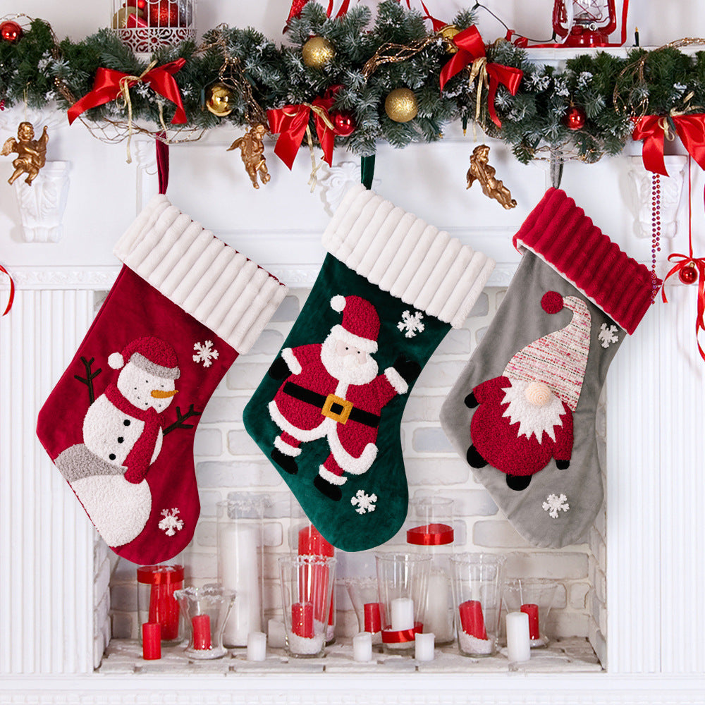 gold velvet Christmas stockings